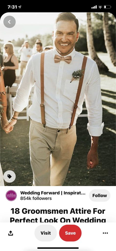 Green Groom Suit Tan Groomsmen, Groomsman Khaki Pants, Groom In Green Groomsmen In Tan, Khaki Groom, Tan Groomsmen Suits Suspenders, Groomsmen Khakis And Suspenders, Brown Suit Wedding, Suit With Suspenders, Tie Outfits Men