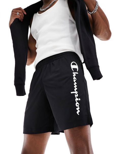 Shorts by Champion Take the short cut Regular rise Elasticated waistband Logo print to side Regular fit Champion Shorts, Fitness Challenge, Short Cut, Shorts For Men, Brunch Outfit, Swimwear Sale, Maxi Dress Trend, Hoodies For Sale, Evening Dresses Prom