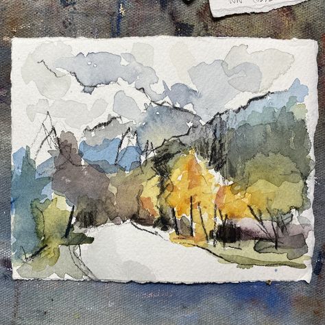 Watercolor Paintings Of Trees, Loose Watercolor Paintings, Tree Watercolor Painting, Watercolor Art Landscape, Tree Watercolor, Abstract Watercolor Landscape, Loose Watercolor, Watercolor Ideas, Watercolor Landscape Paintings