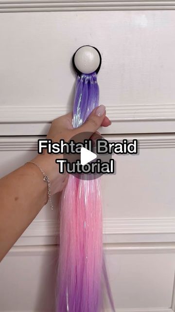 Nancy Amery on Instagram: "Learn to fishtail braid with me 🧜‍♀️   Hope this helps   #hairtutorial #braidingtutorial #mermaidhair #fishtail #fishtailbraid #fishtailplait #howtobraid #girlshairstyles" How To Do Fishtail Braids, How To Do A Fish Braid, Fishtale Braid Tut, Mermaid Hair Styling, Fish Tail Braid On Wig, Hairstyles With Colored Hair Extensions, How To Fish Tail Braid, How To Do Fishtail Braid, Gymnastics Hair For Practice