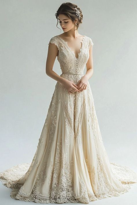 Gypsycore Wedding Dress, Simple Fantasy Wedding Dress, Unique Wedding Dresses Different Colour, Wedding Dresses With Texture, 1800s Wedding Dress Victorian, Indigenous Wedding Dress, Fae Wedding Dress, Simple Vintage Wedding Dress, 70s Wedding Dress Vintage