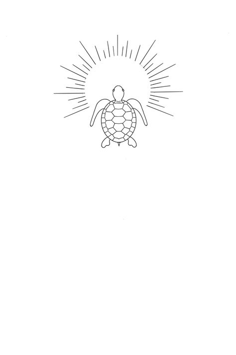 Simple Ocean Life Tattoos, Turtle Tattoo Ideas Simple, Sun And Turtle Tattoo, Turtle Sun Tattoo, Mini Sea Turtle Tattoo, Turtle Wrist Tattoos For Women, Turtle And Sun Tattoo, Dainty Sea Turtle Tattoo, Small Tattoos Sea