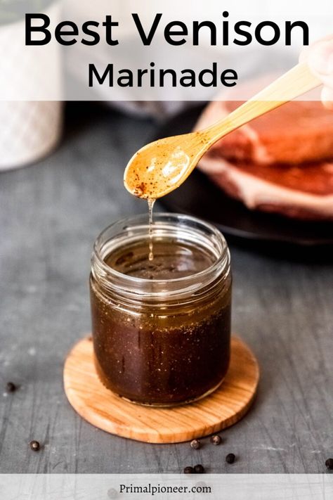 This best venison marinade is a great all-purpose marinade for just about any cut of venison meat. It's great for both tenderizing and flavoring your deer meat. Venison Brine Recipe, Deer Marinade, Marinade For Venison, Venison Marinade Recipes, Deer Steak Recipes, Elk Meat Recipes, Recipes Venison, Venison Marinade, Venison Backstrap Recipes