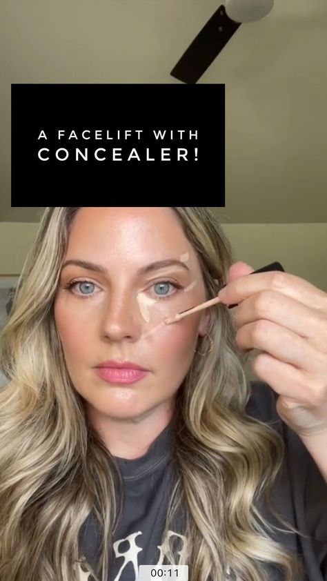 Stefanie Fritz•Luxury Makeup Artist Sonoma County on Instagram: "Hey girl hey! It wouldn’t be Tuesday without a Tip! A facelift without the surgery, sign me up for the ultimate snatch to yo face! Here are my tips if you want to do it too. Have your foundation, normal concealer, cream contour and any cream blush done first but NO powder. Then with a concealer that has a fine tip applicator or use a pencil brush to apply use a bright shade to draw on the lift. Blend out with a damp sponge. I ... Facelift Makeup, Hey Girl Hey, Pencil Brush, Face Contour, Instant Face Lift, Shape Tape Concealer, How To Apply Concealer, Best Concealer, Face Makeup Tips