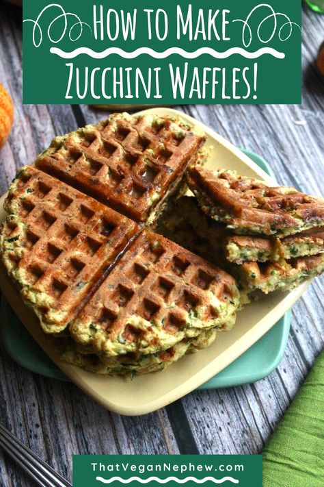 Chickpea Flour Waffles, Easy Savory Breakfast Ideas, Unique Waffle Recipes, Chickpea Waffles, Zucchini Waffles, Vegan Zucchini Recipes, Waffles Vegan, Waffle Iron Recipes, Green Zucchini