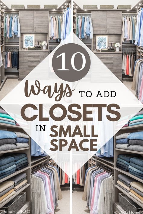 Add a closet in a small space. 10 unique closet designs for your home. Organize your home efficiently, and add value to your space. Perfect post for home owners. #closet #design #small #room #interior Closet Design For Small Spaces, Space Efficient Closet, Wardrobe Design For Small Space, Free Standing Closet Ideas Bedrooms, Wardrobe Closet Free Standing, Stand Alone Closet Ideas, Closets Ideas For Small Spaces, Closet Efficiency, Free Standing Closet Ideas