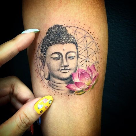 👉#Asian_inkandart 👈 on Instagram: “Buddha tattoo done by artist 🔥 @lucylululu #asian_inkandart” Buddha Symbol Tattoo, Buddhism Tattoo, Buddha Tattoo Sleeve, Buddhist Tattoo, Floral Thigh Tattoos, Buddha Tattoo Design, Polynesian Tattoos, Buddha Tattoos, Buddha Tattoo