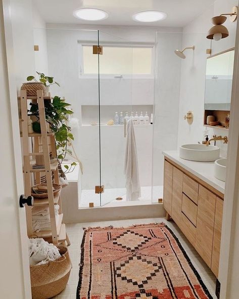 Apartemen Studio, Bad Inspiration, 아파트 인테리어, Boho Bathroom, Couple Bedroom, On The Floor, Bathroom Inspiration, 인테리어 디자인, The Bathroom