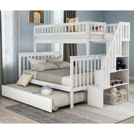 Murphy Bunk Beds, Stairway Bunk Beds, White Beds, Convertible Bunk Beds, Full Size Bunk Beds, Beach House Remodel, Solid Wood Bunk Beds, Modern Bunk Beds, Twin Over Full Bunk Bed