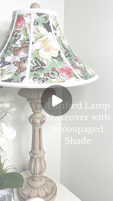 Simply Made Unique By Jill on Instagram: "Have you ever decoupaged a lamp shade? #homedecor #thrifted #thriftflip #painted #makeover #decoupage #decoupageideas #decoupagenapkin #howto #starttofinish" Decoupage Lamp, Lamp Redo, Thrift Flip, Lamp Shades, May 1, Have You Ever, Lamp Shade, Decoupage, Shades