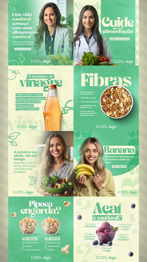 Organic Social Media Design, Nutritionist Social Media Design, Nutritionist Social Media, Social Media Inspiration Design, Nutrition Social Media Posts, Health Social Media Design, Media Social Design, Social Media Design Inspiration Layout, Simple Social Media Design