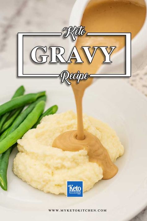 The Ultimate Keto Beef Gravy – Simple Low Carb Recipe. This easy sauce recipe is perfect for serving with your turkey this thanksgiving. It's healthy, gluten free and thickened with xanthan gum. Serve with roast chicken, beef or pork for dinner. #ketorecipes Low Carb Chicken Gravy, Keto Gravy Without Xanthan Gum, Keto Gravy Beef, Carnivore Turkey Gravy, Keto Chicken And Gravy, Keto Chicken Gravy, Keto Turkey Gravy, Keto Gravy, Beef Gravy Recipe