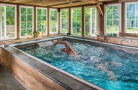 Small Indoor Pool, Endless Pools, Swimming Pool Pictures, Indoor Hot Tub, Pool Cost, Living Pool, Indoor Pool Design, Pool Images, Endless Pool