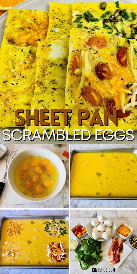 Eggs For Meal Prep, How To Make Square Eggs, Scrambled Egg Sheet Pan, Easy Egg Breakfast Meal Prep, Easy Pan Breakfast Ideas, Sheet Pan Egg Meal Prep, Easy Sheet Pan Eggs, Low Carb Sheet Pan Breakfast, Breakfast Ideas Sheet Pan