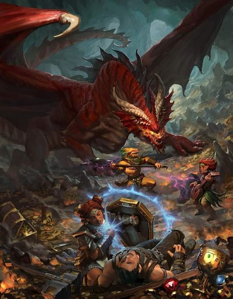 Dnd Red Dragon, Dnd Red, Ancient Dragon, Dungeons And Dragons Art, Concept Art World, Dnd Dragons, Fantasy Background, Dnd Art, Fantasy Monster