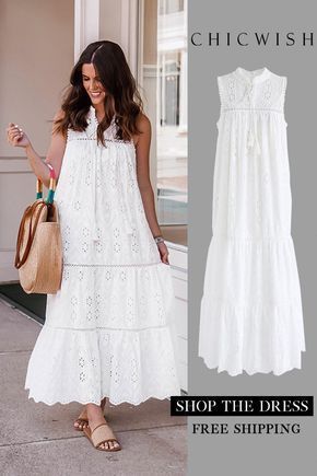 71a58e8cb75904f24cde464161c3e766desc46269049ri Eyelet Maxi Dress, Chique Outfits, African Fashion Dresses, African Dress, Simple Dresses, Dress Patterns, Boho Dress, Unique Fashion, African Fashion