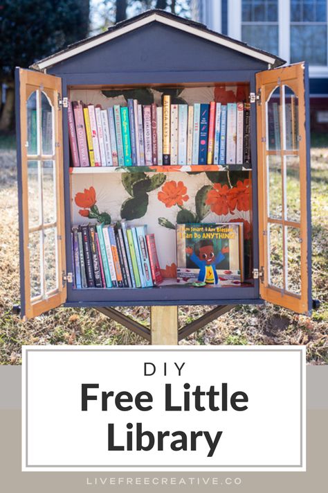 We have seen people flock to the library from all over. People stop by who are out walking their dogs, or exploring the neighborhood as a family. Learn how to build a free little library of your own with these easy step by step instructions! The DIY Little Free Library project already feels like a new way to connect to our community, and share stories with those nearby. Try this fairly simple woodworking project ideas to inspire reading and connection in your area. Book Houses Diy Libraries, Diy Tiny Library, Neighborhood Book Library, Diy Outdoor Library, Community Book Boxes, Free Book Library Diy, Book Lending Library, Neighborhood Library Box Diy Plans, Diy Free Library