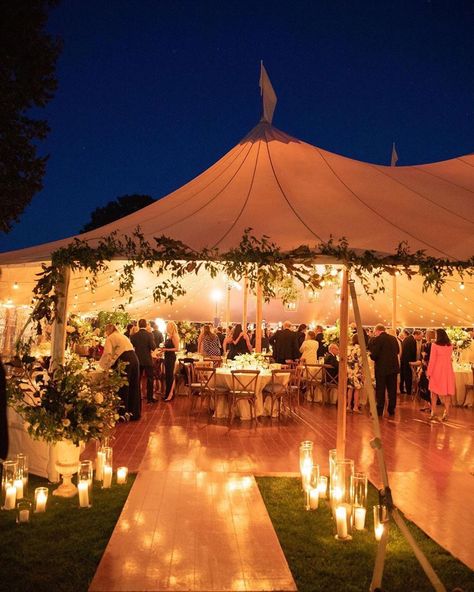 Having a tent at your wedding is such a good idea! It really can make you still feel outside with all the indoor perks - like hanging lights and keeping warm! #weddingideas #wedding #weddinglighting #weddingtent #weddingplanning #outdoorwedding #bride #candles #greenery  Set Up: @sperrytentshamptons | Event Design @stelladayevents | Photo @patricialyonsphotography |Flowers: @cwfloraldesign Sperry Tent Wedding, Backyard Tent Wedding, Wedding Tent Decorations, Outdoor Tent Wedding, Tent Wedding Reception, Backyard Tent, Tent Decorations, Tent Reception, Tent Lighting