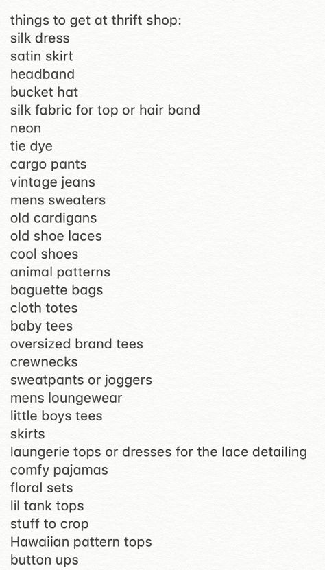 thrift list, tips on what to look for at a consignment shop or thrift store Thrift Must Haves, Thrifting Brands To Look For, Thrift List Ideas, Thrifting Tips And Tricks, Things To Look For While Thrifting, Things To Thrift For, Brands To Look For When Thrifting, Things To Look For At Thrift Stores, Thrifting Clothes Aesthetic