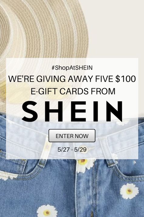 We're giving away five $100 e-gift cards from SHEIN! Submit your email address for a chance to win.  #ShopAtSHEIN #Giveaway #Win #Savings Shein Gift Card Code, Free Shein, 22nd Bday, 750 Shein Gift Card, Shein Gift Card, Earn Money Online Fast, Jobs For Teens, Walmart Gift Cards, Gift Card Number