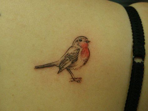 Robin Tattoo                                                                                                                                                                                 More Robin Tattoo Minimalist, American Robin Tattoo, Mums Tattoo, Falkirk Scotland, Ladies Tattoo, Robin Bird Tattoos, Robin Tattoo, Bird Tattoo Meaning, Vogel Tattoo