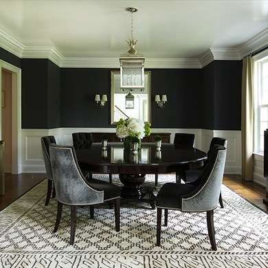 Farrow & Ball Red - Dining Room Colors - 8 Inviting Colors - Bob Vila Black And White Dining Room, Dark Dining Room, Room Decor Dark, Transitional Dining Room, Set Meja Makan, Dining Room Remodel, Grey Dining Room, Dining Room Contemporary, Black Dining Room