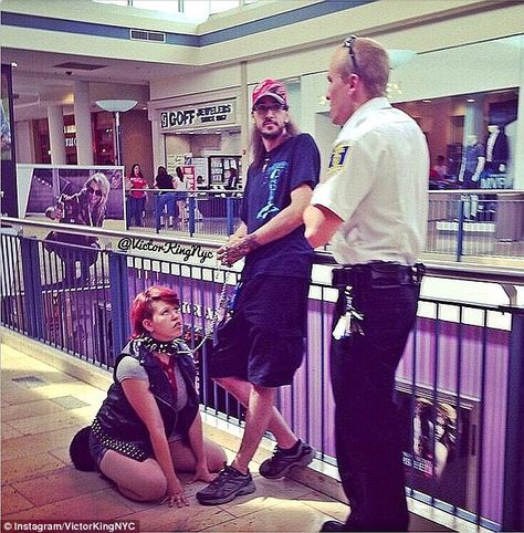 Teshu, from Staten Island, New York, went viral in May 2015 when photos of her being walked on a leash at a mall surfaced Lifestyle Articles, Flash Mob, Puppy Play, Best Funny Pictures, Meme Pictures, Walk On, Collar And Leash, Corn, Funny Pictures