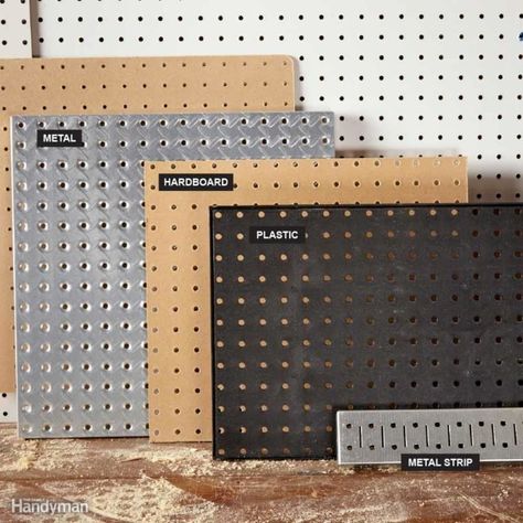 Beyond Hardboard Metal Pegboard Ideas, Hardboard Ideas Diy, Pegboard Styling, Pegboard Ideas, Pegboard Garage, Bracelet Displays, Casa Hobbit, Pegboard Storage, Overhead Garage Storage