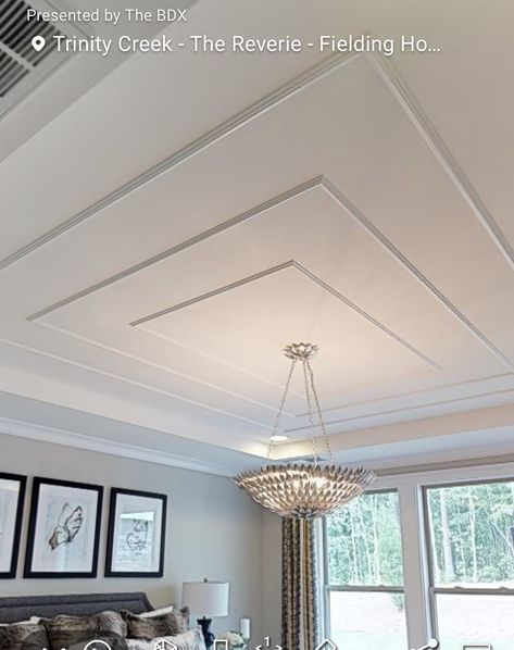 Ceiling Design Wood Modern, Cornice False Ceiling, Pop Fan Design, Siling Pop Design Hall, Faux Coffered Ceiling Diy, Decorated Ceilings Ideas, Ceiling Fretwork, 8ft Ceiling Ideas, Moulding On Ceiling