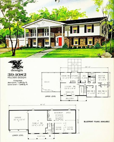 American Colonial House, Ranch House Floor Plans, Retro Homes, Vintage Floor Plans, Vintage Catalog, Architecture Blueprints, Colonial House Plans, Sims Houses, Sims Builds