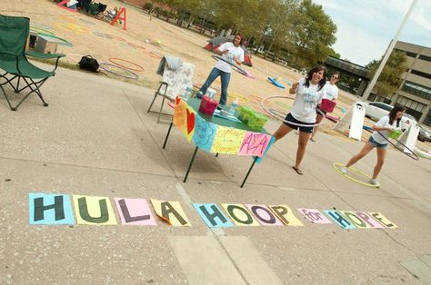 good fundraising idea....hula hoop! Relay For Life Fundraising Ideas, Philanthropy Ideas, Fundraising Games, Relay Ideas, Donation Letter, Dance Marathon, Fundraiser Ideas, Alpha Sigma Alpha, Relay For Life