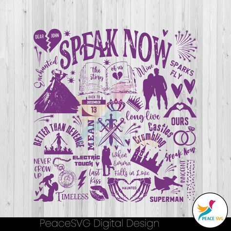 Speak Now Drawing Ideas, Taylor Swift Symbols Speak Now, Speak Now Painting, Speak Now Line Art, Speak Now Tracklist, Taylor Swift Speak Now Era, Taylor Swift Design, Speak Now Stickers Printable, Taylor Swift Speak Now Svg