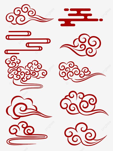 Asian Style Clouds, Chinese Style Clouds, Chinese Cloud Illustration, Japanese Design Aesthetic, Chinese Style Drawing, Modern Chinese Graphic Design, Chinese Design Pattern, Chinese Art Drawing, Chinese Cloud Pattern