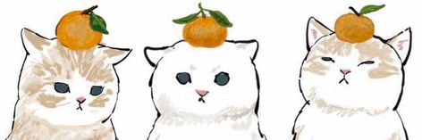 Doodle Banner Discord, Header Art Twitter, Orange Pfp Discord, Cat Twitter Header Aesthetic, Cute Cat Header, Doodle Header, Hd Header, Twitter Header Anime, Cat Header