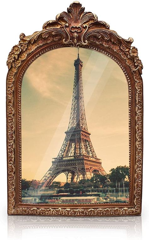 AmazonSmile - Virtual Unique Vintage Picture Frame - Ornate Antique-Style Frame for 5x7" Photos - Victorian Decorations for Old-Fashioned Home, Living Room, Bedroom & Office - Bronze Gold Metal & Clear Glass Front - Victorian Picture Frames, Antique Photo Frames, Vintage Picture Frame, Oval Picture Frames, Rustic Pictures, Rustic Picture Frames, 5x7 Picture Frames, Antique Picture Frames, Metal Photo Frames