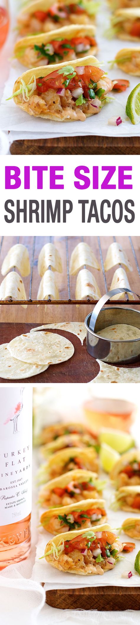 Bite Size Shrimp Tacos (Prawn) - the mini taco shells are made by draping cut tortilla rounds on the oven rack wires!! Filled with shrimp and a spicy adobo sauce. Taco Appetizers, One Bite Appetizers, Mini Taco, Mini Tacos, Taco Shells, Oven Rack, Fingerfood Party, Recipetin Eats, Recipe Tin