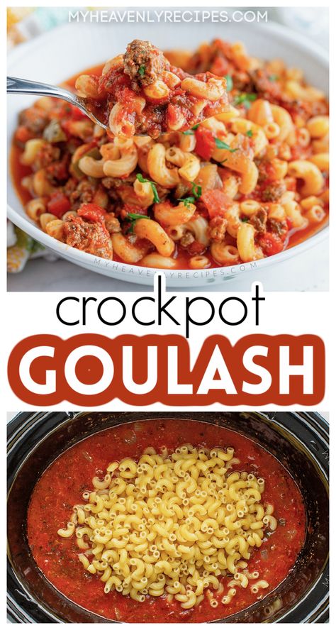 Crock Pot Goulash Slow Cooker, Crockpot Goolosh, Crockpot Pasta Dump Recipes, Easy Goulash Recipes Slow Cooker, Goulash In Crockpot Recipe, Slower Cooker Hamburger Recipes, American Chop Suey Crockpot, Crockpot Recipes Goulash, Crockpot Goolosh Recipe Easy