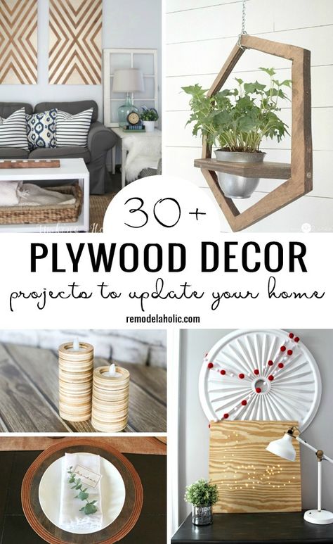 Use Plywood To Give Your Home A New Look With One Of These 30+ Plywood Decor Projects To Update Your Home Featured On Remodelaholic.com Things To Make With Plywood, Plywood Home Decor, Diy With Plywood, Plywood Decoration Ideas, Plywood Scrap Projects, Plywood Crafts Diy, Diy Plywood Projects, Simple Diy Wood Projects, Plywood Decor