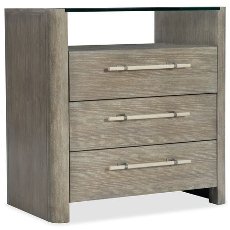 Affinity 3 Drawer Nightstand by Hooker Furniture at Baer's Furniture Beige Wood Bedroom, Hooker Furniture Bedroom, Glass Nightstand, Round Nightstand, Three Drawer Nightstand, Contemporary Nightstand, Oak Nightstand, Vintage Nightstand, Wood Bedroom Furniture