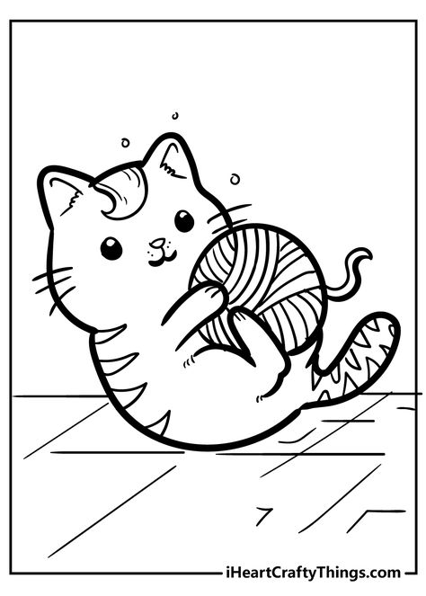 Kitten Coloring Pages, Cat Coloring Pages, Kittens Coloring, Cat Coloring, Cute Cat Face, Kitty Coloring, Coloring Page Ideas, Cat Coloring Page, Easy Coloring Pages