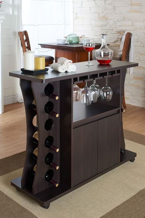 Coghill 12-Bottle Wine Bar - ELLEDecor.com Buffet With Wine Rack, Bar Furniture For Sale, Standing Wine Rack, Liquor Storage, Bar Mini, Modern Home Bar, Home Bar Furniture, Buffet Cabinet, Online Furniture Shopping