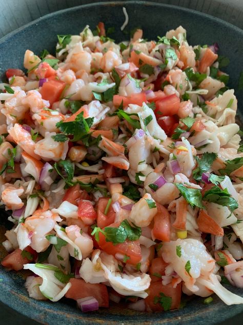 Ceviche Recipe Crab, Shrimp And Crab Ceviche Recipe, Crab Ceviche, Ceviche Recipe Mexican, Meat Animals, Ceviche Recipes, Shrimp Ceviche Recipe, Crab And Shrimp, Bariatric Food