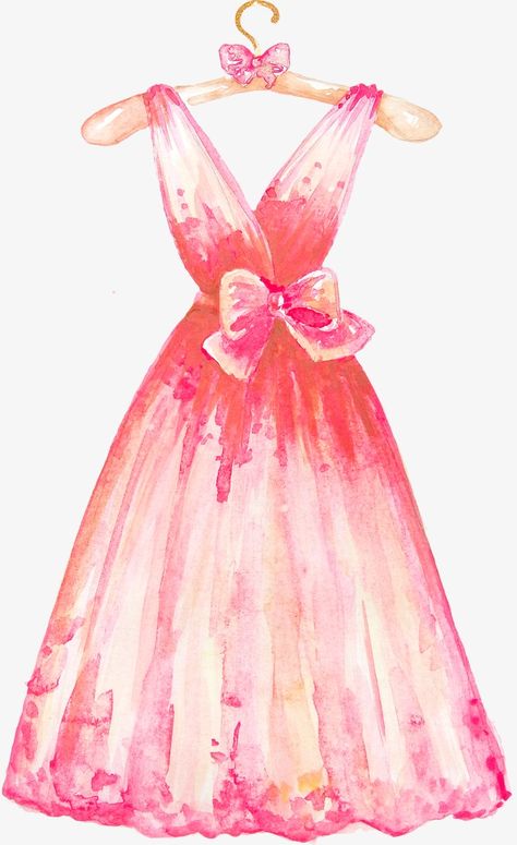 Dresses Wallpaper, Hand Painted Dresses, Dresses Png, Dress Png, Dress Vector, Hand Painted Dress, Cinderella Birthday, Dress Art, 수채화 그림