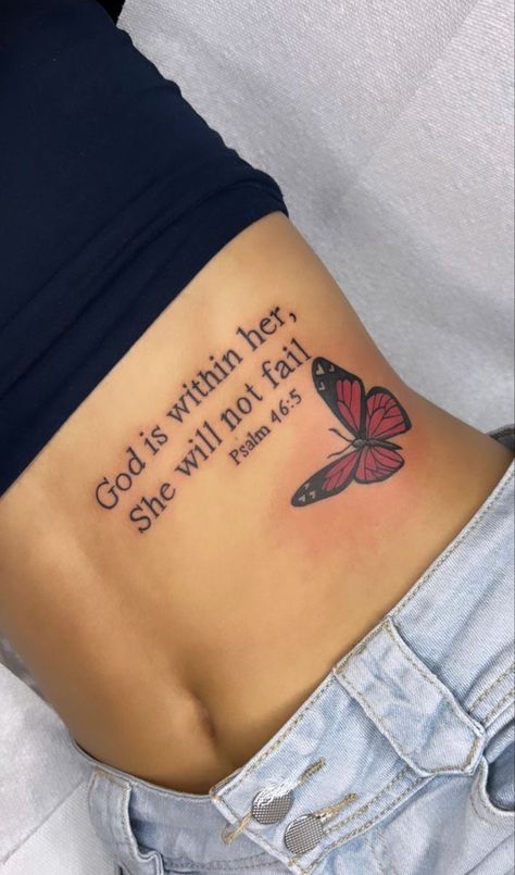 Baddie Tattoo Ideas Female Stomach, Stomach Tattoo Black Women, Side Of Stomach Tattoo, Bible Verse Tattoo Black Women, Motivational Tattoos For Black Women, Stomach Tattoos Black Women, Tattoo Ideas Female Stomach, Bible Quotes Tattoos For Women Tat, Stomach Tats For Women