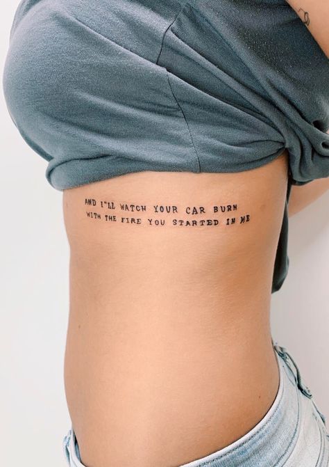 A quote from the song - &burn Billie Eilish Song Tattoos, Billie Eilish Quote Tattoo, Us Against The World Tattoo, Billie Eilish Lyric Tattoos, Tattoos Song Lyrics, Billie Eilish Tattoo Ideas Lyrics, Song Quote Tattoos, Billie Eilish Quote, Billie Eilish Tattoo Ideas