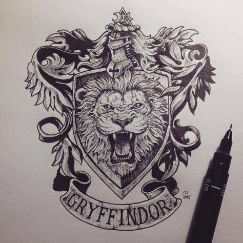 Gryffindor Drawing Gryffindor Drawing, Harry Potter Sketch, Harry Potter Gryffindor, Lion, Harry Potter, Sketch, Drawings, White, Black