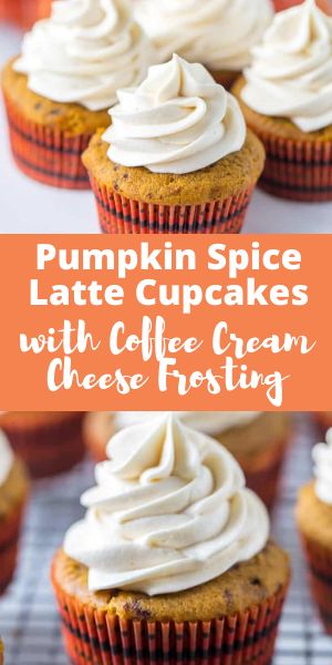 Pumpkin Coffee Cupcakes, Pumpkin Chai Latte Cupcakes With Espresso Cream Cheese Frosting, Pumpkin Spice Latte Cupcakes Recipes, Gluten Free Pumpkin Spice Cupcakes, Pumpkin Cupcakes Recipes, Psl Cupcakes, Pumpkin Latte Cupcakes, Sweet Pumpkin Recipes, Pumpkin Spice Latte Cupcakes