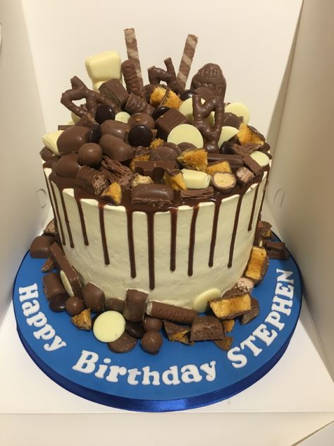 Loaded Chocolate Cake Decoration, Chocolate Overload Cake, Duper Cake, White Chocolate Buttercream, Chocolate Drip Cake, Cadbury Chocolate, Chocolate Cake Decoration, Cake Inspo, Birthday Cake Chocolate