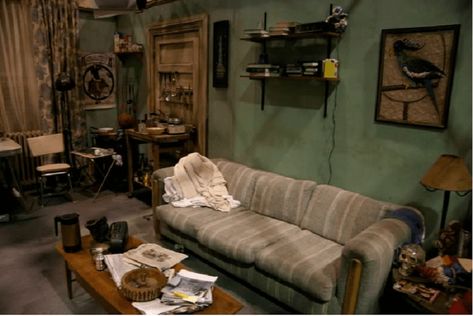 Old Apartment Aesthetic, Nanowrimo 2023, Musical Design, Old Apartments, It's Always Sunny, Apartment Aesthetic, White Trash, Production Design, New York Apartment