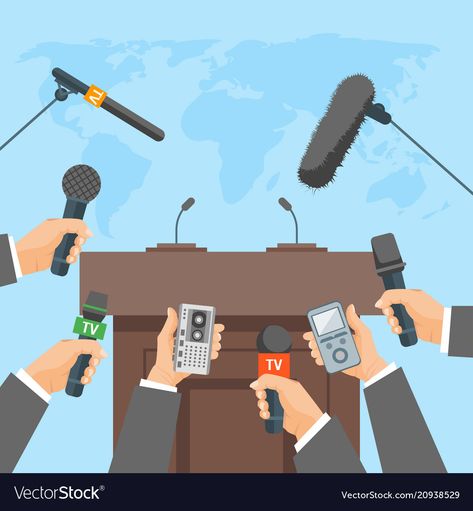 Interview Background Design, Press Conference Background, Press Conference Design, Journalism Illustration, Conference Illustration, Interview Poster, Interview Illustration, News Illustration, News Poster